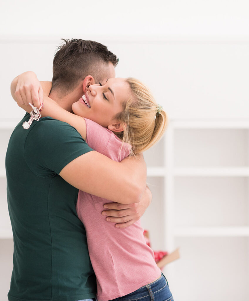 Couple in new home